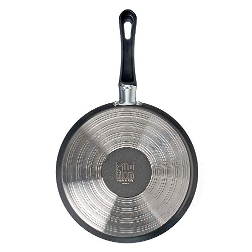 Alluflon Tradizione Italia Crepera con Revestimiento Antiadherente y Antirayaduras Efecto Piedra, Sartén para Crepes y Tortitas, Apta para el Lavavajillas, Diámetro 22 cm