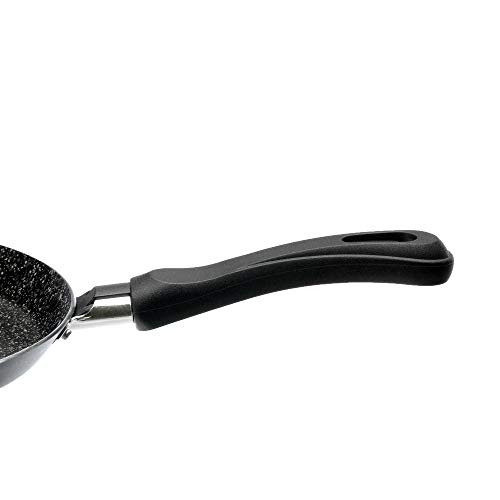 Alluflon Tradizione Italia Crepera con Revestimiento Antiadherente y Antirayaduras Efecto Piedra, Sartén para Crepes y Tortitas, Apta para el Lavavajillas, Diámetro 22 cm