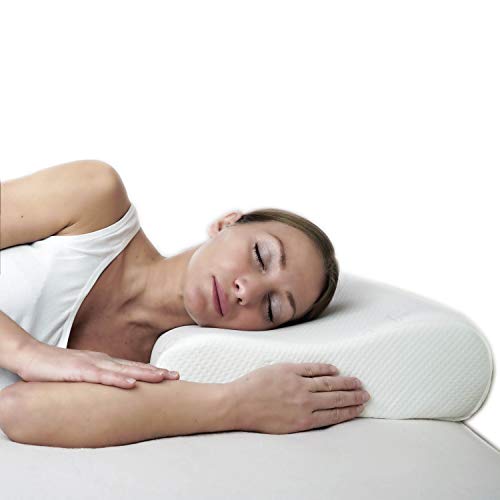 Almohada cervical ortopédica de espuma viscoelástica ergonómica para dolores de cuello y cervicales. Funda suave extraíble y lavable para tomar la postura correcta durante la noche y el descanso.