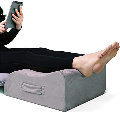 Almohada de elevación de piernas, espuma viscoelástica, para cirugía de tobillo, lesiones en las piernas, reemplazo de rodilla, mejora la circulación sanguínea, reduce la hinchazón