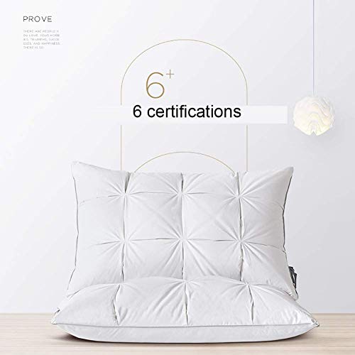 Almohada para columna cervical de plumón de ganso blanco, núcleo de almohada de pan casero de doble capa, puede ayudar a dormir, almohadilla ergonómica de soporte para el cuello, adecuada para la fami