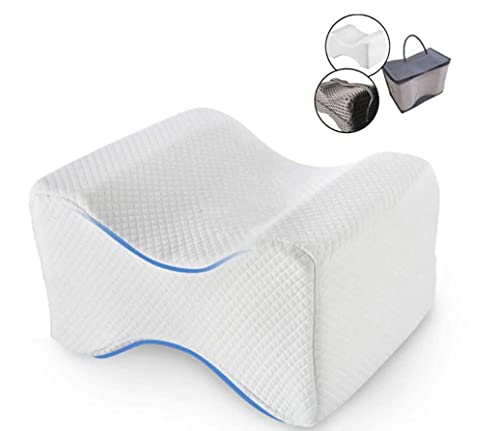 Almohada Piernas Dormir - Cojín Embarazada para Elevar Piernas - Incluye 2 Fundas Innovadoras - Espuma de Memoria Ortopédica para Aliviar Dolores de Espalda, Rodilla, Pierna, Cadera