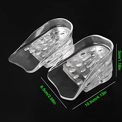 Almohadilla de Talón EláStica con AbsorcióN de Impactos Elevación Invisible de la Plantilla Silicona Plantilla Aumento Altura Silicona 1 Par Plantilla, Aumentando la Altura 3 cm para Hombres y Mujeres