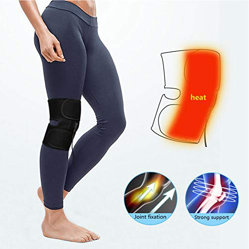Almohadilla térmica para rodilla, almohadilla térmica ajustable Terapia térmica Soporte para rodilla Termoterapia con bolsillo