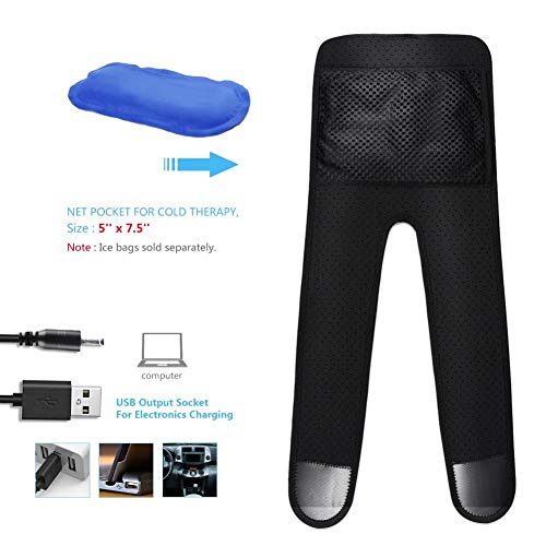 Almohadilla térmica para rodilla, almohadilla térmica ajustable Terapia térmica Soporte para rodilla Termoterapia con bolsillo