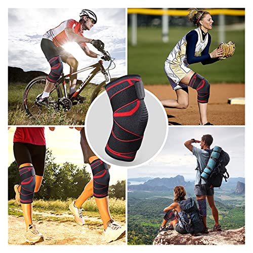 Almohadillas de rodilleras de apoyo for hombres y mujeres, corchetes ajustables for prevenir las lesiones, usar todo el día, adecuadas for los deportes (1 pieza) ( Color : 1 piece red , Tamaño : XXL )