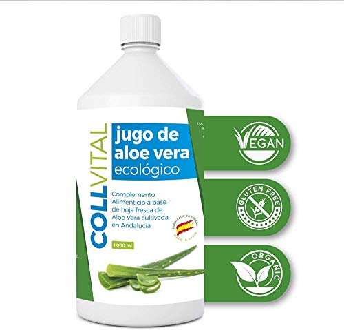 Aloe vera puro para beber con pulpa natural/zumo 99.5% aloe vera con certificación Bio y ecologico/bebida de jugo de aloe vera organico fabricada en España 1 litro