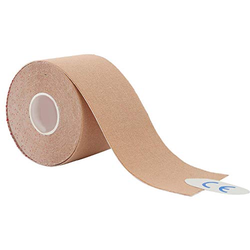 Alomejor Lesión Músculo Taping Adhesivo Vendaje Rollos Rollos Estiramiento Cinta Autoadhesiva para Deportes Muñeca Tobillo 5cm * 5m(Color de Piel)