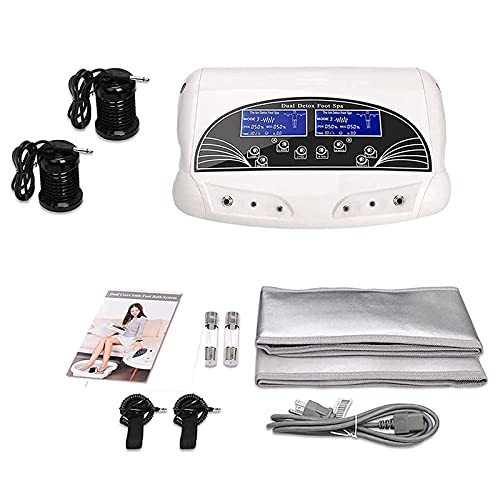 AMAZOM Máquina de SPA para baño de pies de desintoxicación iónica, máquina de Limpieza de células de Doble Usuario con Maleta de Viaje, Cinturones de Infrarrojos lejanos y Pantalla LCD a Color