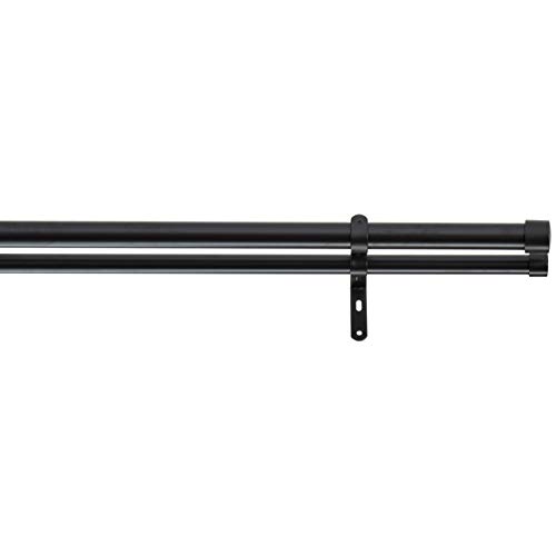 Amazon Basics Barra de la cortina, doble - 36 - 72", Negro