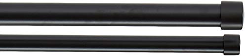 Amazon Basics Barra de la cortina, doble - 36 - 72", Negro