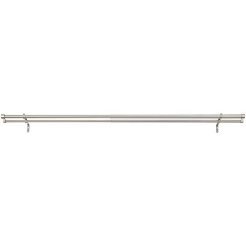 Amazon Basics Barra de la cortina, doble - 36 - 72", Níquel