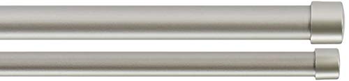 Amazon Basics Barra de la cortina, doble - 36 - 72", Níquel