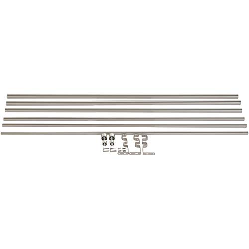 Amazon Basics Barra de la cortina, doble - 72 - 144", Níquel