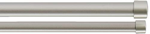 Amazon Basics Barra de la cortina, doble - 72 - 144", Níquel