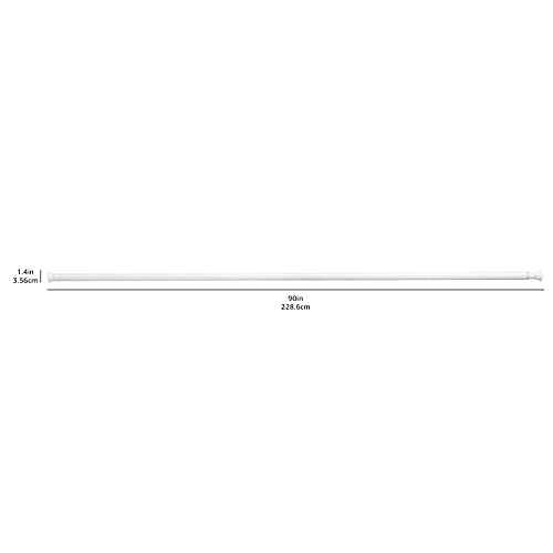 Amazon Basics - Barra de tensión para cortina de ducha o marco de puerta, Blanco, 137 a 229 cm
