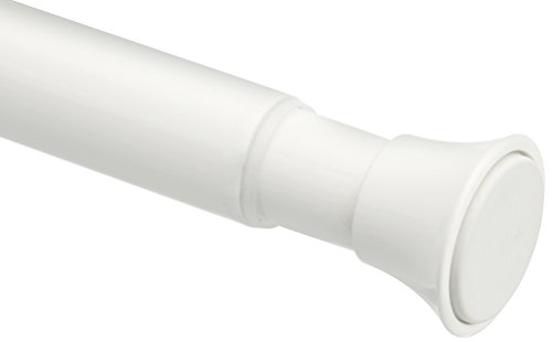 Amazon Basics - Barra de tensión para cortina de ducha o marco de puerta, Blanco, 137 a 229 cm