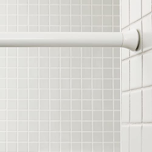 Amazon Basics - Barra de tensión para cortina de ducha o marco de puerta, Blanco, 137 a 229 cm