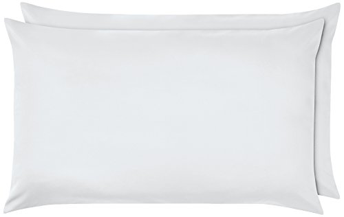 Amazon Basics - Funda de almohada de microfibra, 2 unidades, 50 x 80 cm - Blanco