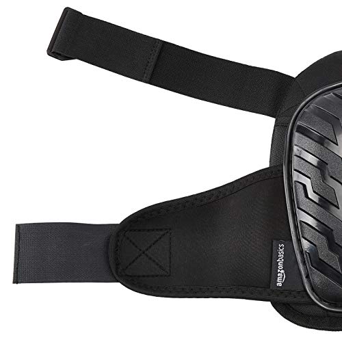 Amazon Basics - Rodilleras profesionales, relleno de espuma resistente, cómoda almohadilla de gel, con clips fácilmente ajustables, negro, 1 par