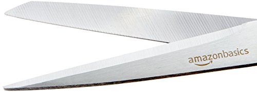 Amazon Basics - Tijeras con mango suave y cuchilla de titanio (20 cm, pack de 2)