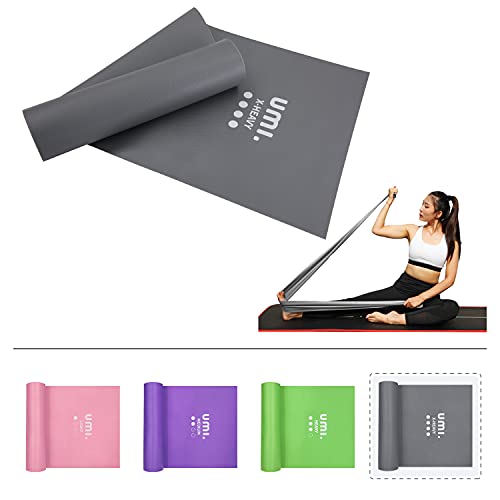 Amazon Brand - Umi - Bandas Elásticas Banda de Resistencia de Fitness Yoga Pilates, para rehabilitación y Terapia Física para Hombres y Mujeres Bandas Ejercicio (Gris, 1.5M)