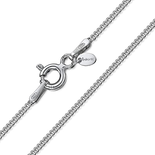 Amberta® Joyería - Collar - Fina Plata De Ley 925 - Cadena de Frenar - 1.3 mm - 40 45 50 55 60 65 70 cm (70cm)
