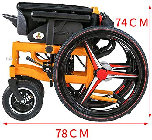 AMYMGLL Deluxe Silla de Ruedas eléctrica Plegable de la energía Silla de Ruedas Ligera de Ancianos Inteligente Potente Silla de Ruedas para minusválidos en Las Cuatro Ruedas automática de Doble Motor