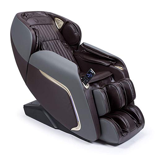 Ananda® Sillón de Masaje 2D+ - Marrón (Modelo 2021) - 12 programas de Masaje Profesional y presoterapia - Termoterapia - Tecnología Gravedad y Espacio ”Cero” - Sonido Envolvente 3D Bluetooth - USB