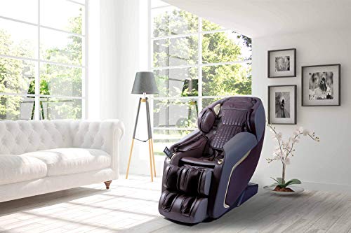 Ananda® Sillón de Masaje 2D+ - Marrón (Modelo 2021) - 12 programas de Masaje Profesional y presoterapia - Termoterapia - Tecnología Gravedad y Espacio ”Cero” - Sonido Envolvente 3D Bluetooth - USB