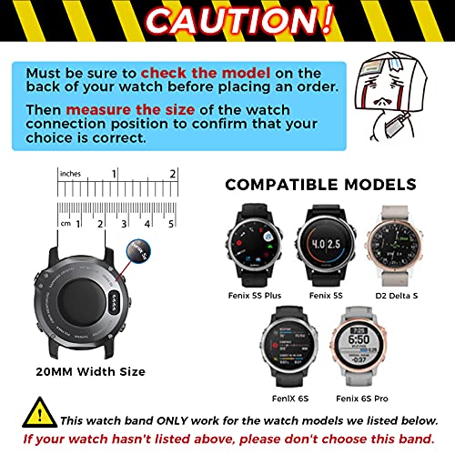 ANBEST Pulsera de Silicona Compatible con Fenix 6S/Fenix 6S Pro/Fenix 5S Correa, 20mm de Repuesto Deportiva Liberación Rápida Banda para Fenix 5S Plus/D2 Delta S Smart Watch, Menta