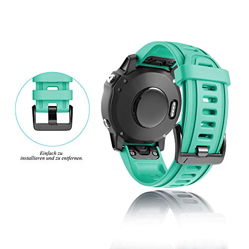 ANBEST Pulsera de Silicona Compatible con Fenix 6S/Fenix 6S Pro/Fenix 5S Correa, 20mm de Repuesto Deportiva Liberación Rápida Banda para Fenix 5S Plus/D2 Delta S Smart Watch, Menta