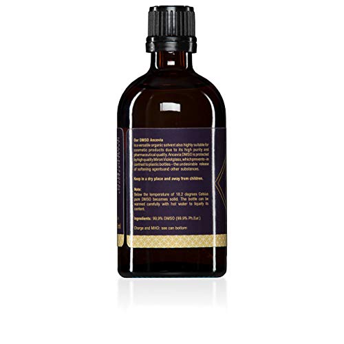 ANCEVIA® - DMSO 100 ml - 99.9% Pureza Ph. Eur. - Dimetilsulfóxido – pureza farmacéutica - en botella de vidrio ámbar