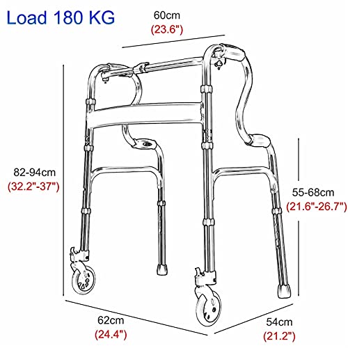 Andador Andadores para Ancianos Adultos 2 En 1 Andador Plegable Stand Up Assist Para Personas Mayores, Hombres Altos, Discapacitados Y Adultos - Andador Médico Ajustable Con Asiento Desmontable Y Rued