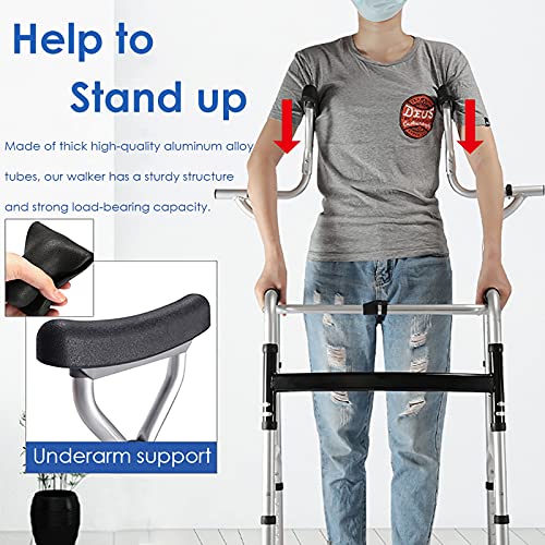 Andador Andadores para Ancianos Adultos Levántate Andador Para Personas Mayores Con Asas Ligero Andador Con Ruedas De Aluminio/Ayuda De Movilidad Para Caminar Para Adultos Altos Y Bajos, Caminantes