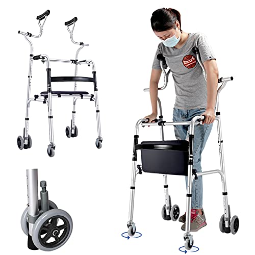 Andador Andadores para Ancianos Adultos Levántate Andador Para Personas Mayores Con Asas Ligero Andador Con Ruedas De Aluminio/Ayuda De Movilidad Para Caminar Para Adultos Altos Y Bajos, Caminantes