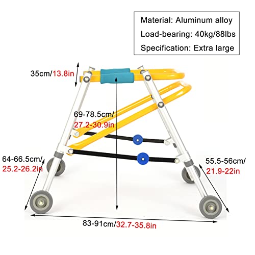 Andador Andadores para Ancianos Andador Andador Para Niños Discapacitados Con Parálisis Cerebral, Vertical Portátil Andador Auxiliar De Rehabilitación De Ruedas, Caminante Médico, Fácil De Instalar