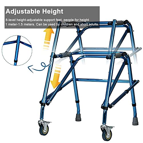 Andador Andadores para Ancianos Plegable Caminante Para Niños Con Ruedas, Laminación Vertical Caminante Rodante Altura Ajustable Caminante Médico, Para Niño Con Discapacidad Con Parálisis Cerebral