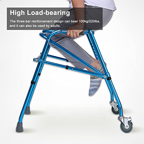 Andador Andadores para Ancianos Plegable Caminante Para Niños Con Ruedas, Laminación Vertical Caminante Rodante Altura Ajustable Caminante Médico, Para Niño Con Discapacidad Con Parálisis Cerebral
