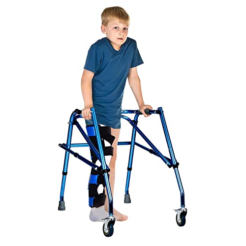 Andador Andadores para Ancianos Plegable Caminante Para Niños Con Ruedas, Laminación Vertical Caminante Rodante Altura Ajustable Caminante Médico, Para Niño Con Discapacidad Con Parálisis Cerebral