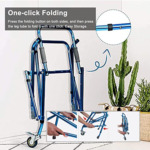 Andador Andadores para Ancianos Plegable Caminante Para Niños Con Ruedas, Laminación Vertical Caminante Rodante Altura Ajustable Caminante Médico, Para Niño Con Discapacidad Con Parálisis Cerebral