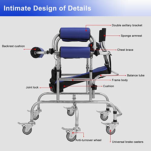 Andador Andadores para Ancianos Walker Se Desliza para Niños con Parálisis Cerebral, Altura Ajustable Ligero Andador Andador Acero Inoxidable Ayuda A La Movilidad para Niños con Discapacidad