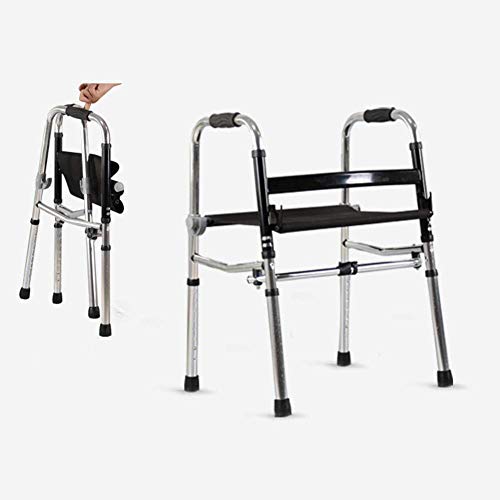 Andador para Ancianos Walker, Ligero, Plegable, Ayuda for caminar ajustable, Manejo Médico, Aleación de aluminio, Anciano, Caminante, Discapacitado, Rehabilitación de hemiplejia, 4 patas, Caña