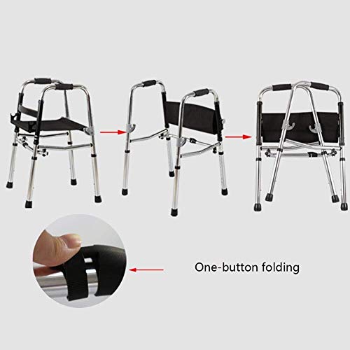Andador para Ancianos Walker, Ligero, Plegable, Ayuda for caminar ajustable, Manejo Médico, Aleación de aluminio, Anciano, Caminante, Discapacitado, Rehabilitación de hemiplejia, 4 patas, Caña