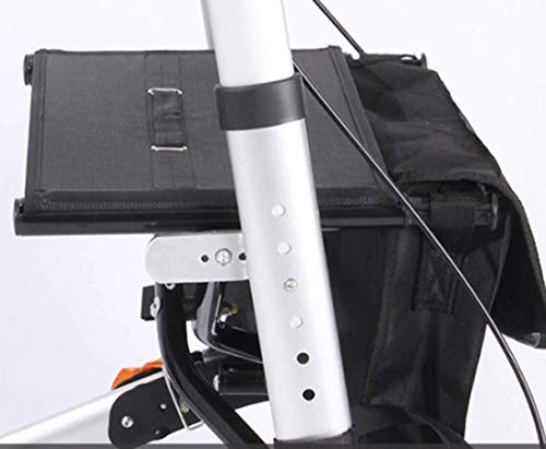Andador Plegable Todo Terreno con Suspensiones, Carrito para Ancianos Carrito De Compras Paso A Paso Caminata Asistida con Cuatro Ruedas, Viaje, Plegable, para Silla De Ruedas (Color: Negro) (Negro)