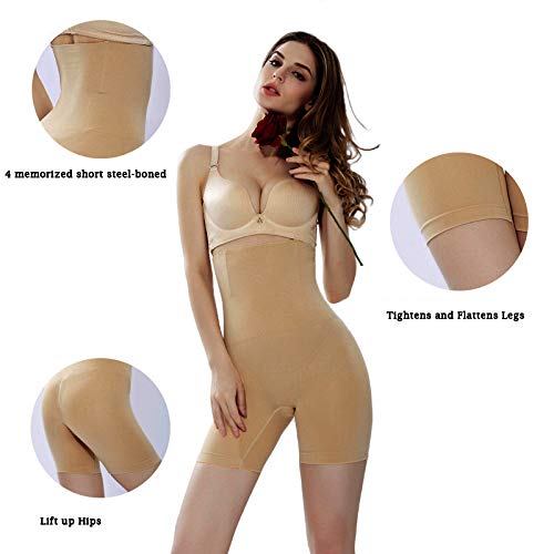 ANGOOL Braga Faja Reductora Mujer Invisible Cintura Alta Faja Postparto Vientre Plano Braguita Moldeadora sin Costuras