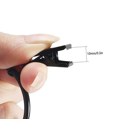 Anillas con Pinzas para Cortinas, 50 Pack Anillas para Cortinas con Pinza, Ganchos Decorativos del Anillo de Cortina de Ventana del Metal con Clip Fuerte, 32mm Diámetro Interior (Negro)
