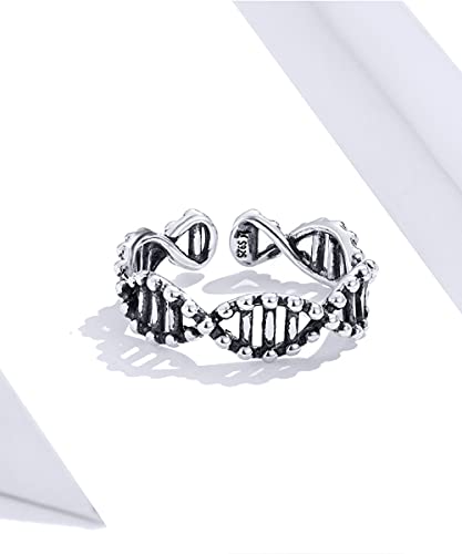 Anillo De Plata De Ley 925,Escaleras Abiertas Anillos De Dedo Ajustables para Mujeres, Alianzas De Boda Anillo De Eternidad, Joyería De Moda para Damas, Regalos De Joyería para Mujeres Y Niñas