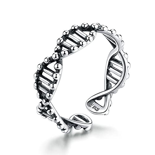 Anillo De Plata De Ley 925,Escaleras Abiertas Anillos De Dedo Ajustables para Mujeres, Alianzas De Boda Anillo De Eternidad, Joyería De Moda para Damas, Regalos De Joyería para Mujeres Y Niñas