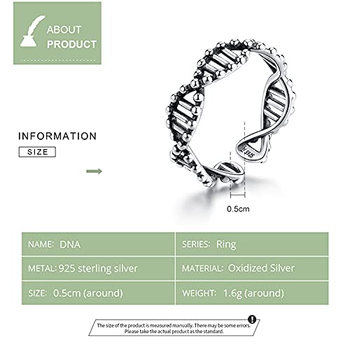 Anillo De Plata De Ley 925,Escaleras Abiertas Anillos De Dedo Ajustables para Mujeres, Alianzas De Boda Anillo De Eternidad, Joyería De Moda para Damas, Regalos De Joyería para Mujeres Y Niñas